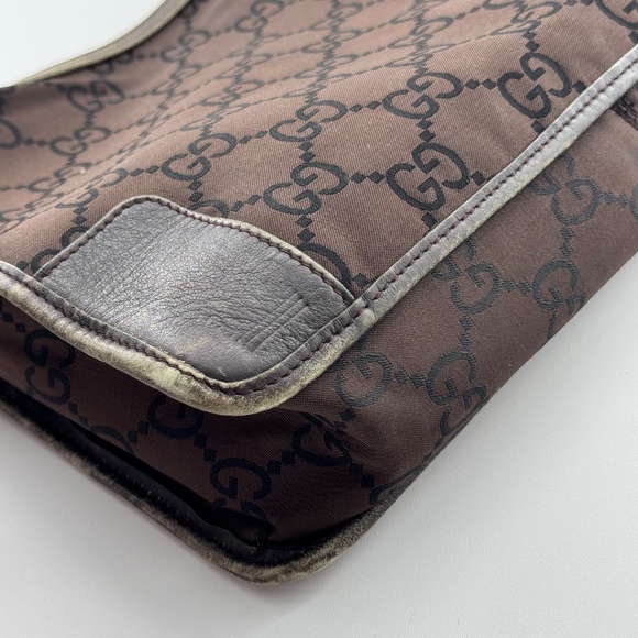 Vintage Gucci Shoulder Bag Brown GG Monogram Canvas - Picture 7 of 15